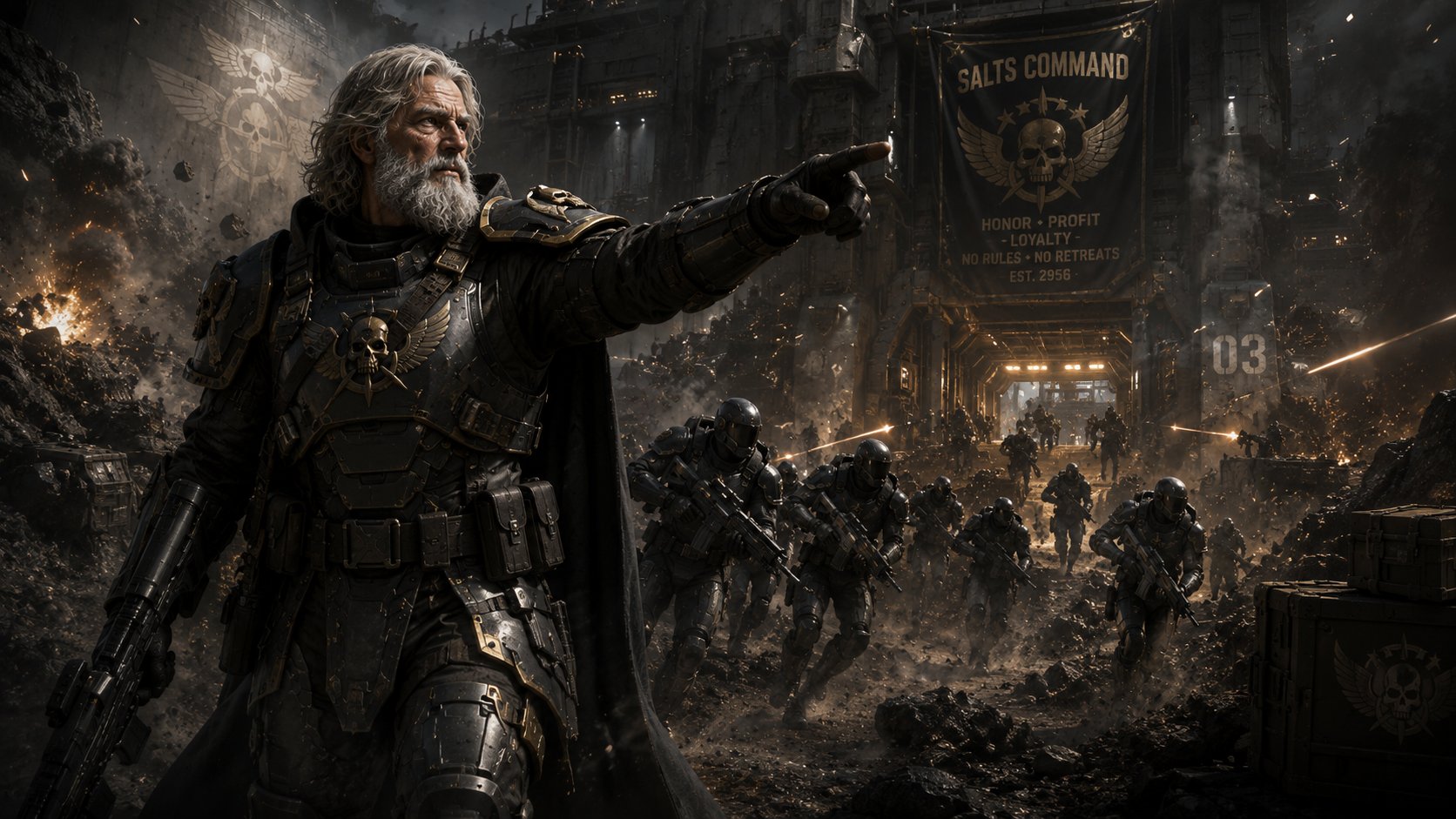 Old Salt leading an armed assault