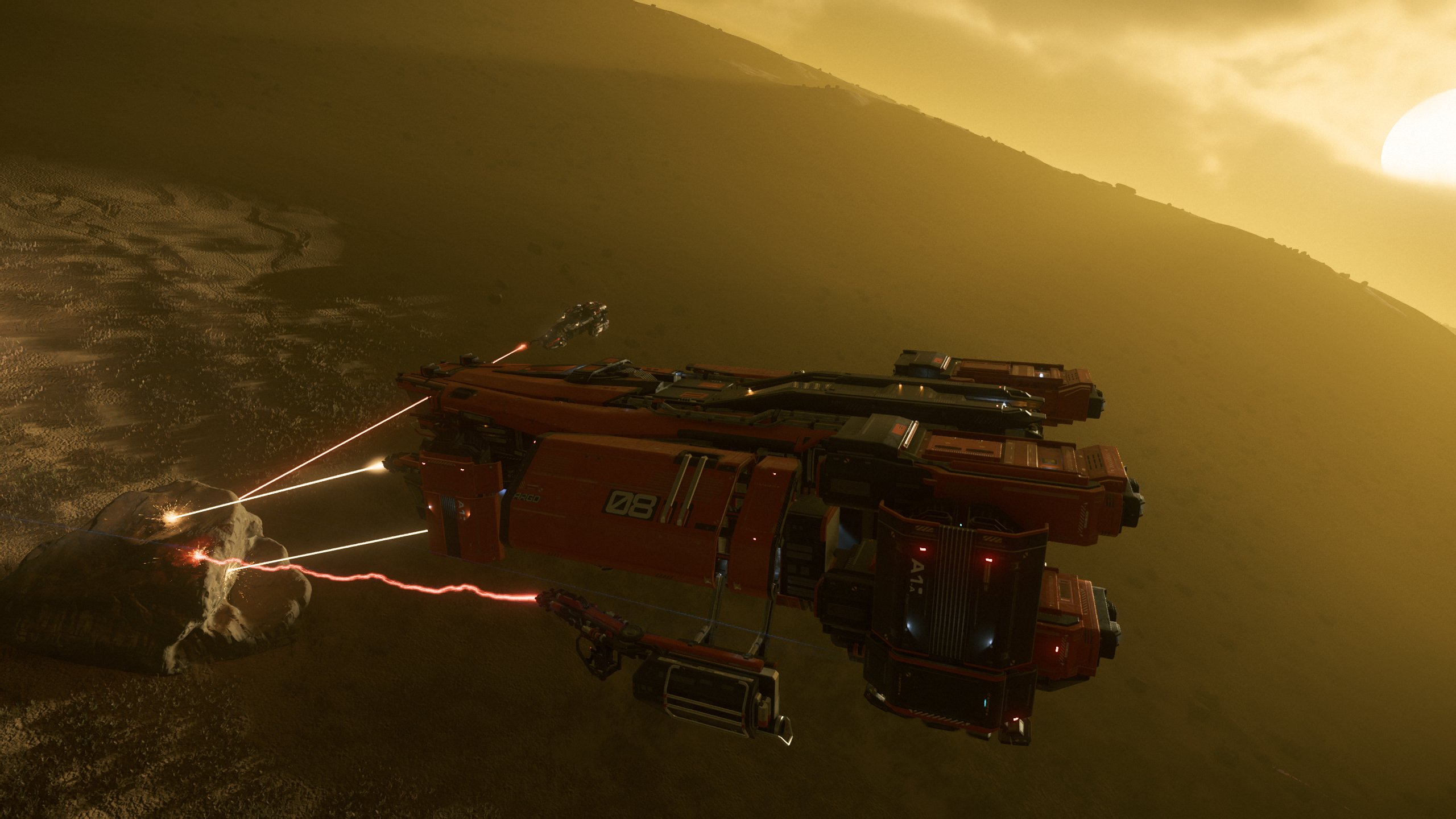 Cooperative multi-crew mining operation on an asteroid